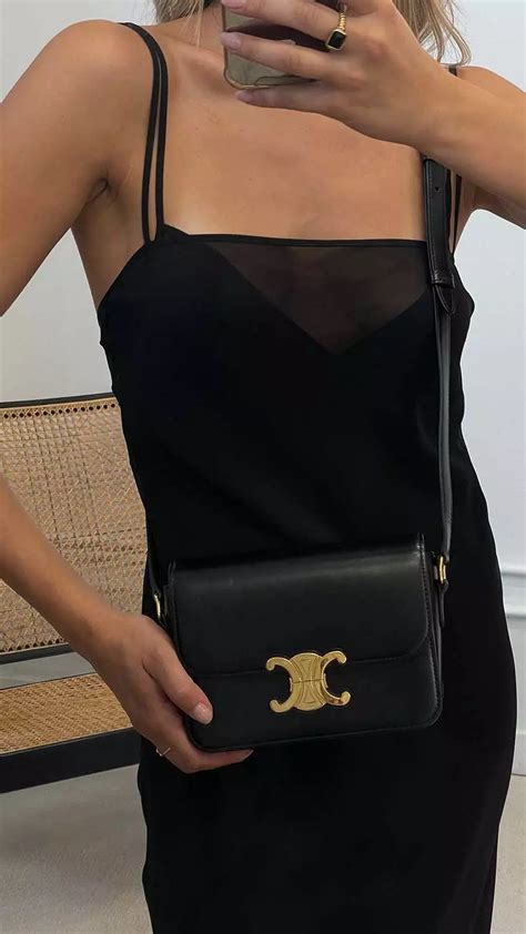 celine triomphe claude shoulder bag|Celine triomphe shoulder bag review.